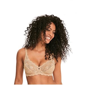 Triumph Amourette 300 W חזייה עם חישוק ועם תחרה. חזקה ותומכת פתוחה ועדינה. מרימה את החזה היטב, נושמת וידידותית לעור